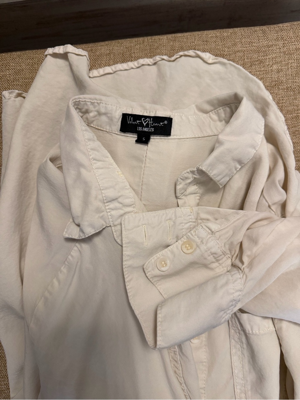Rails Cream Button-Down Long Sleeve Shirt - Picture 3 of 3